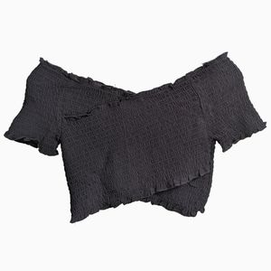 NWT BLUENOTES | BLACK WRAP CROP TOP